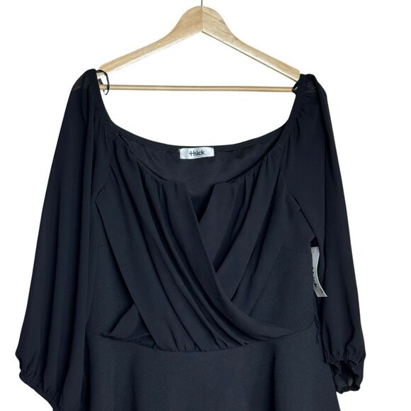 The thick peplum women black blouse size 3XL night out - Picture 1 of 6